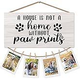 CGBHW Dog Gifts Picture Frame Photo Holder for Wall, Dog Mom Dad Lovers Owner Gifts for Women Men, Pet Lovers Gift, a House Is Not a Home Without Paw Prints Hanging Photo Display Wall Decor