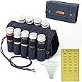 MONGPIENS Camping Spice kit with 9 spice Jar,rope,Spice Labels Sticker ,Silicone Collapsible Funnel, Canvas Travel Seasoning container, portable spice bag for travel (NAVY BLUE)