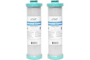 PRO WATER PARTS 2 Pack 2.5 x 10" RV Water Filter Replaces FRE-10-GN Activated Carbon Block Push-Nipple Cartridge for Use with FRE-10H Housing OEM