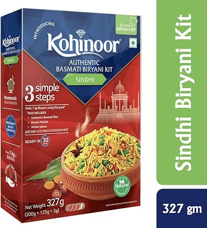 Kohinoor Authentic Basmati Biryani Kit, Sindhi, 327g