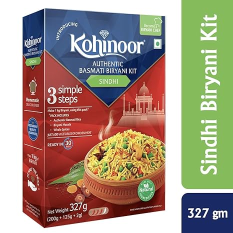 Kohinoor Authentic Basmati Biryani Kit, Sindhi, 327g