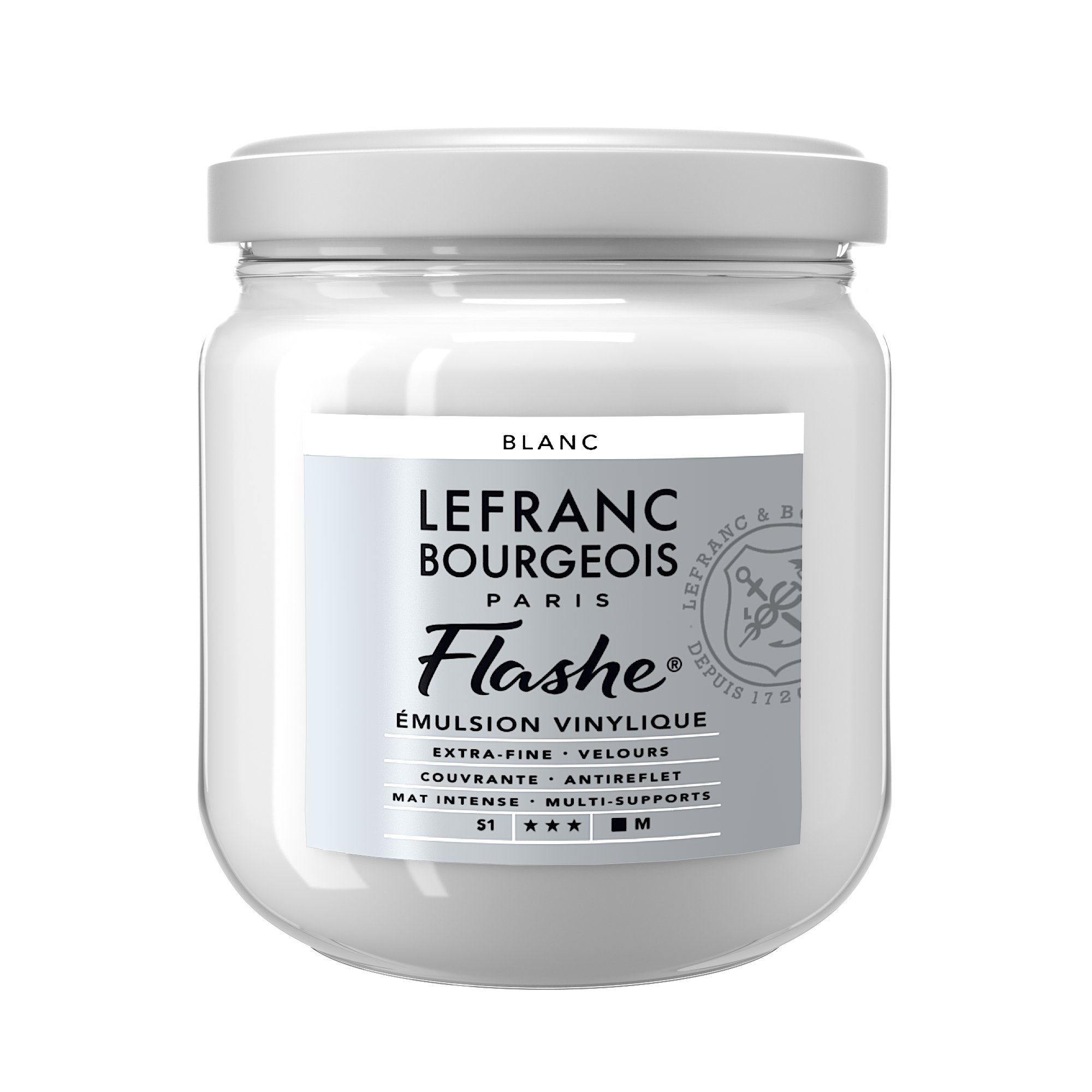 Lefranc Bourgeois Flashe, Extra-Fine Acrylic Vinyl Emulsion, Artists Quality, White, 400ml Pot — image 1