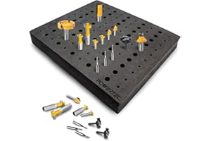 POWERTEC Router Bit Storage Inserts for 110 Bits, 50PCS 1/2" and 60PCS 1/4" Shank Router Bits, Routers Bit Holder, Bits Organizer with High Density Foam, Fits Toolbox, Drawer, Workstation (71046)