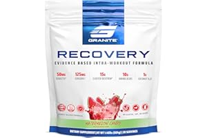 GRANITE SUPPLEMENTS Granite Intra & Post Workout Amino Energy Powder with 10g BCAA, Electrolytes, Cluster Dextrin for Muscle Recovery & Growth| Amino Acids Supplement with Sensoril | 20 Servings | Watermelon Flavor
