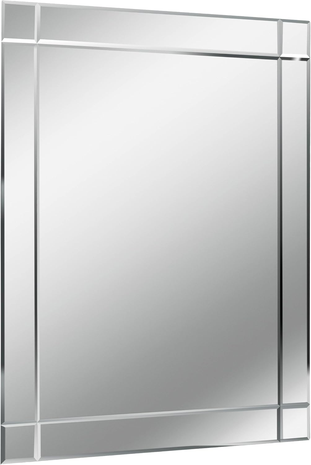 Premier Housewares Regal Rectangle Wall Mirror, 110 x 90 x 2 cm, Silver, 110L x 90W cm