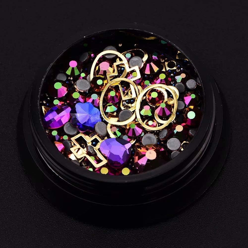 Nail Art Rhinestone Embellishments Gems Nail Studs Mix Sized Nail Art Decoration