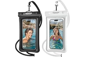 NEPHI IPX8 Floating Waterproof Phone Pouch 2 Pack-Up to 8.0"，Floating Phone Case for iPhone Andriod, Dry Bags for Vacation Beach Pool Kayak Cruise Travel Essentials (Black White 2 Pack)
