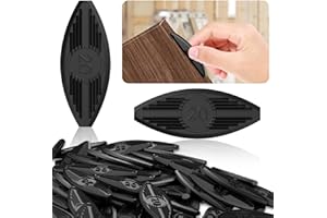 ANTEQI 100 Pcs Plastic Biscuit Joiners, Self-Clamping Plate Joiner Clips, Black Biscuit Joiner Connectors for Woodworking, Composite Decking, Door Frames & Furniture Assembly