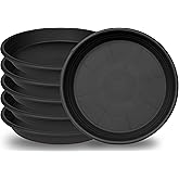 Grjoprt 6 Pack of 12 inch Plant Saucer Plant Tray, Plastic Plant Saucer 12 inch, Heavy Duty Plant Tray for Pots, Plant Saucers for Indoors Planter, Garden Water Plate Bowls 10"/11"/12" (Black)