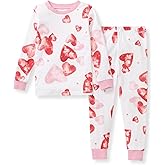 Burt's Bees Baby Girls' Pajamas, 2-Piece Long Sleeve Tee and Pants Organic Cotton PJ Set