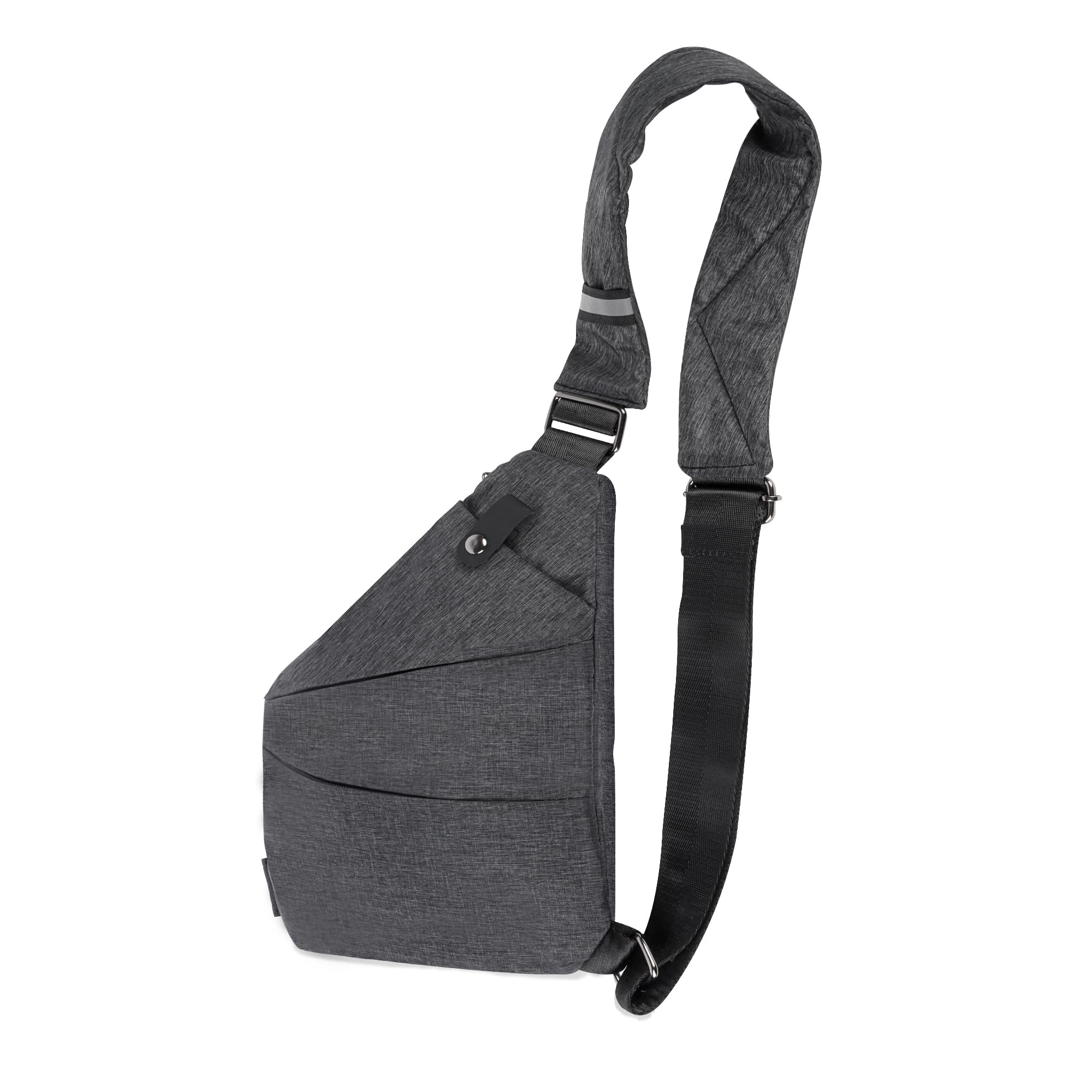 Creaher Sling Chest Bag for Men, Sling Backpack Anti Theft Waterproof Bags Crossbody Shoulder Bag Daypack for Outdoor Sport Travel Hiking (Black)