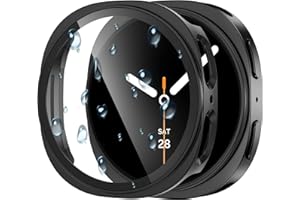 Goton Waterproof Case for Samsung Galaxy Watch 8 Screen Protector 44mm with Tempered Glass, 1-Pack Hard PC Cover Bumper for Galaxy Watch8 – No Fog, Touch-Responsive