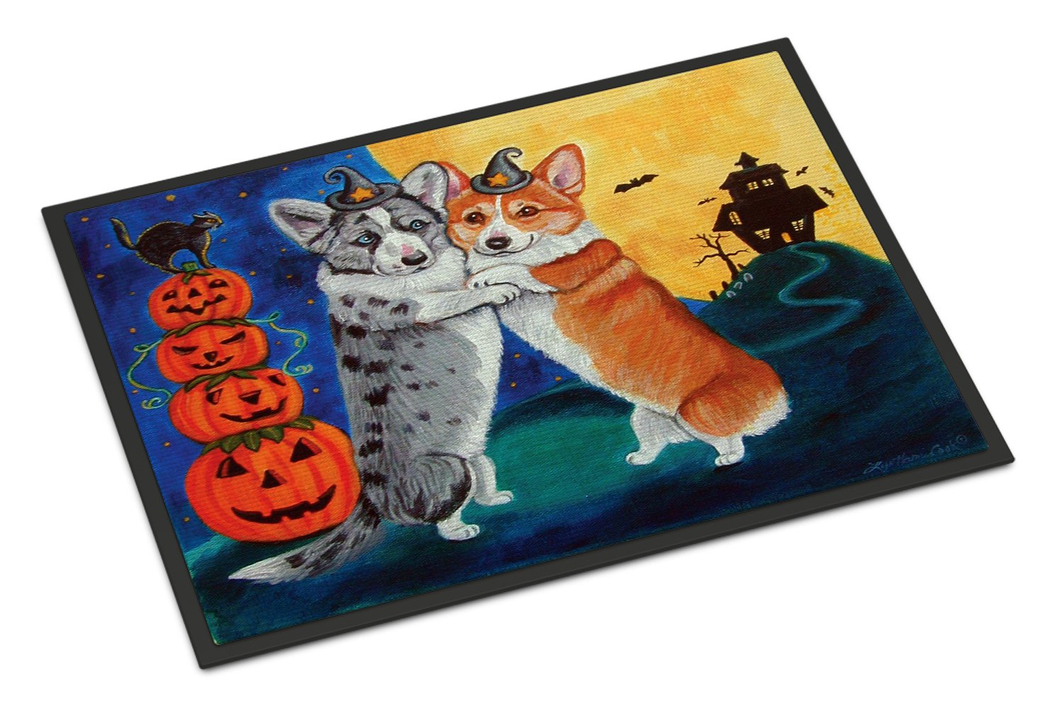 Caroline's Treasures Corgi Halloween Scare Indoor or Outdoor Mat 18x27 7413MAT, Multicolor