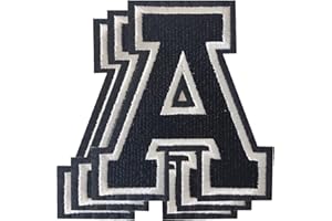 Harsgs 3.1 Inch Iron on Letters Patches, Embroidered Individual Letters Patch Applique for Clothes, Dress, Hat, Jeans, DIY Accessories, 3 Pieces A