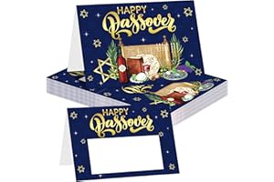 40 Pcs Happy Passover Place Cards Matzah Pesach Name Greeting Card Matzo Reserved Table Signs for Jewish Festival Party Kitch