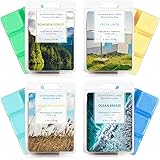 SCENTORINI Wax Melts, Wax Cubes, Soy Wax Cubes for Wax Warmer, Ocean Breeze, Fresh Linen, Bohemia Forest, Winds in Summer, 4 