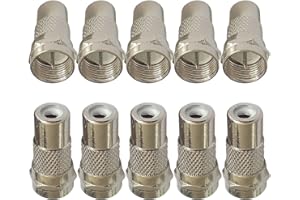 DKARDU 10PCS F-Type Male Plug to for RCA Female Jack 2006 RF Video TV Coaxial F Plug Adapter for Atari 2600/7800, for Sega, f