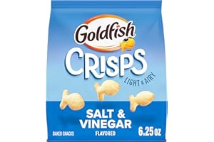Goldfish Crisps Salt & Vinegar Flavored Baked Chip Cracker Snacks, 6.25 Oz Bag