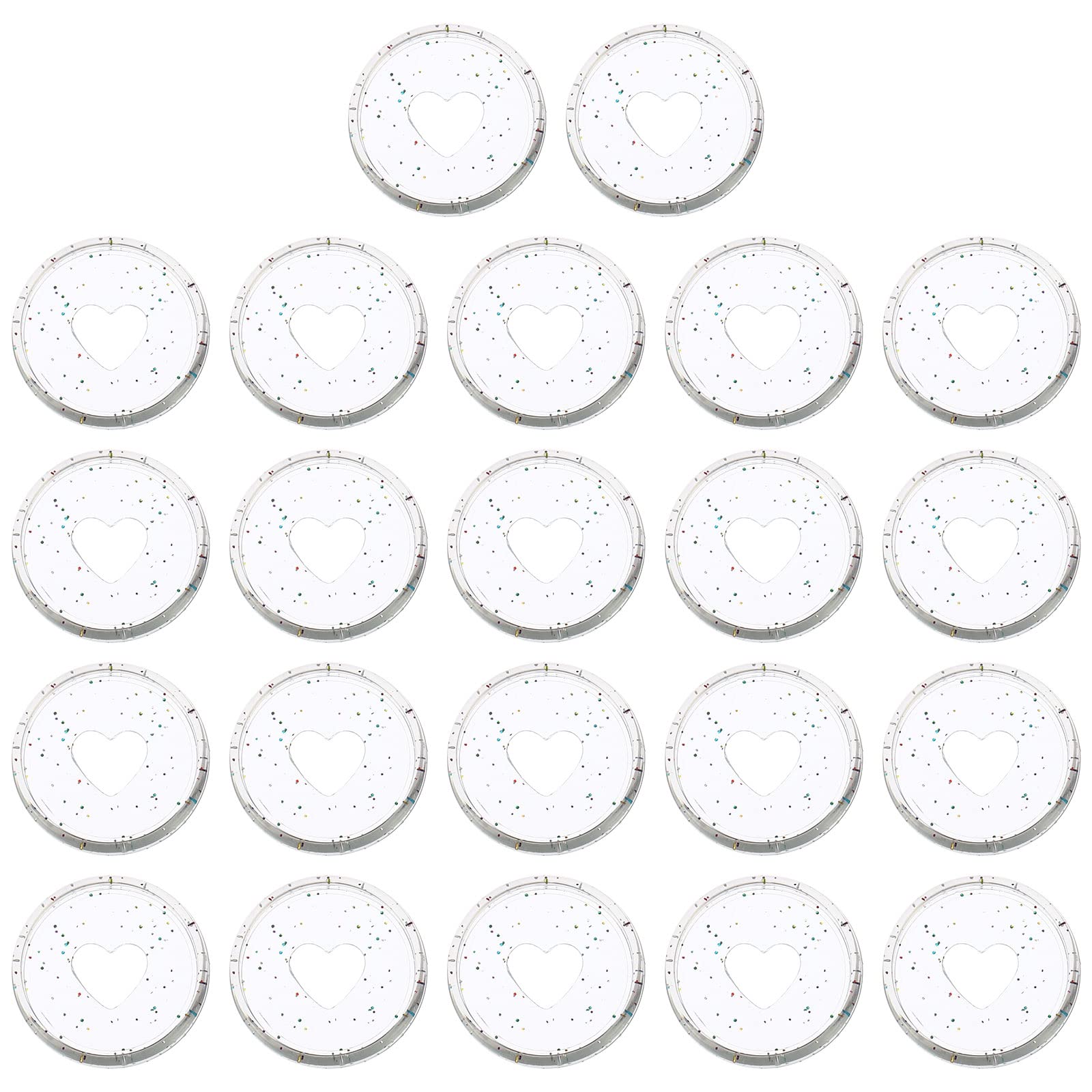 PATIKIL 35mm Plastic Book Binding Discs, 22 Pack Discbound Expansion Discs Heart Binder Rings for DIY Notebook Planner, Shine Pink — image 1