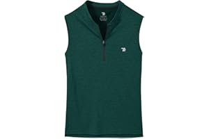 BGOWATU Women's Golf Polo Shirts Sleeveless Zip Up Collarless UPF 50+ Tennis T-Shirt Lightweight Quick Dry