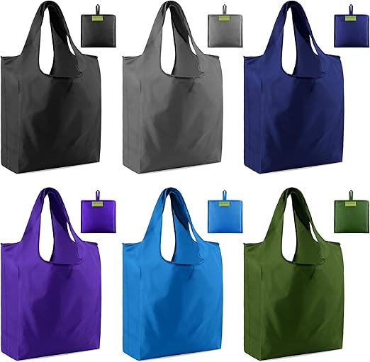 Amazon.com: Paquete de 6 bolsas reutilizables, antidesgarro, X-Grandes para compras de comestibles (22.67 Kg. / 50 libras): Kitchen \u0026 Dining