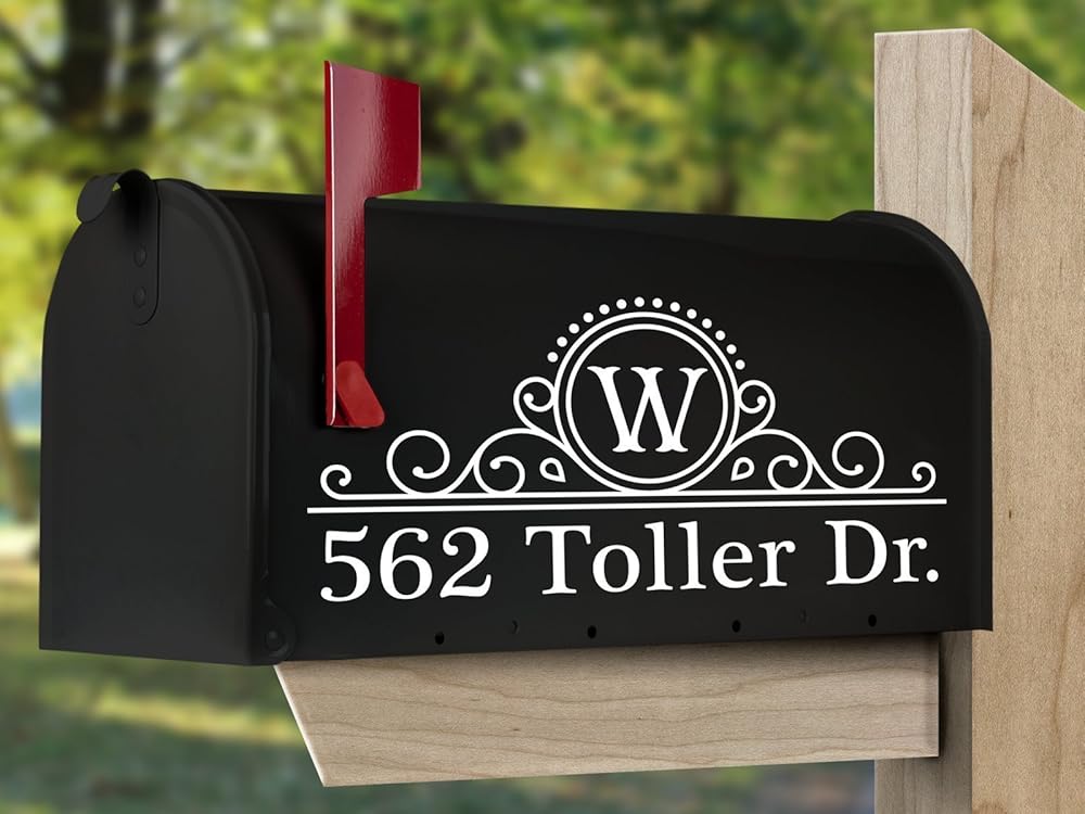 Personalized Mailbox Decal with your Initial and Address