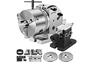VEVOR BS-0 Dividing Head 5 Inch, Precision Dividing Head Set with 5" 3-jaw Chuck & Tailstock, Adjustable Headstock for Millin