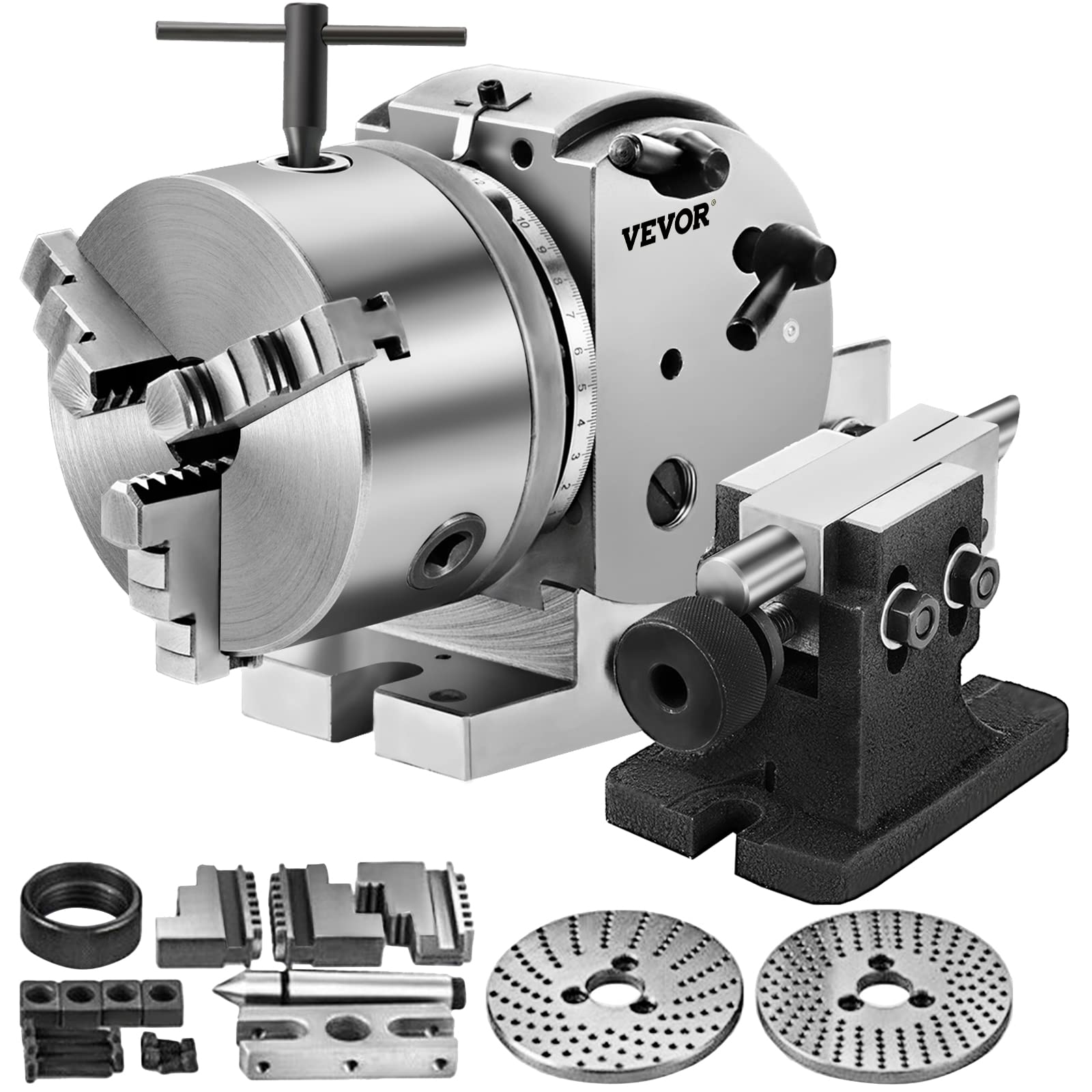 Vevor 5Inch 3 Jaw Chuck Dividing Head Set Precision