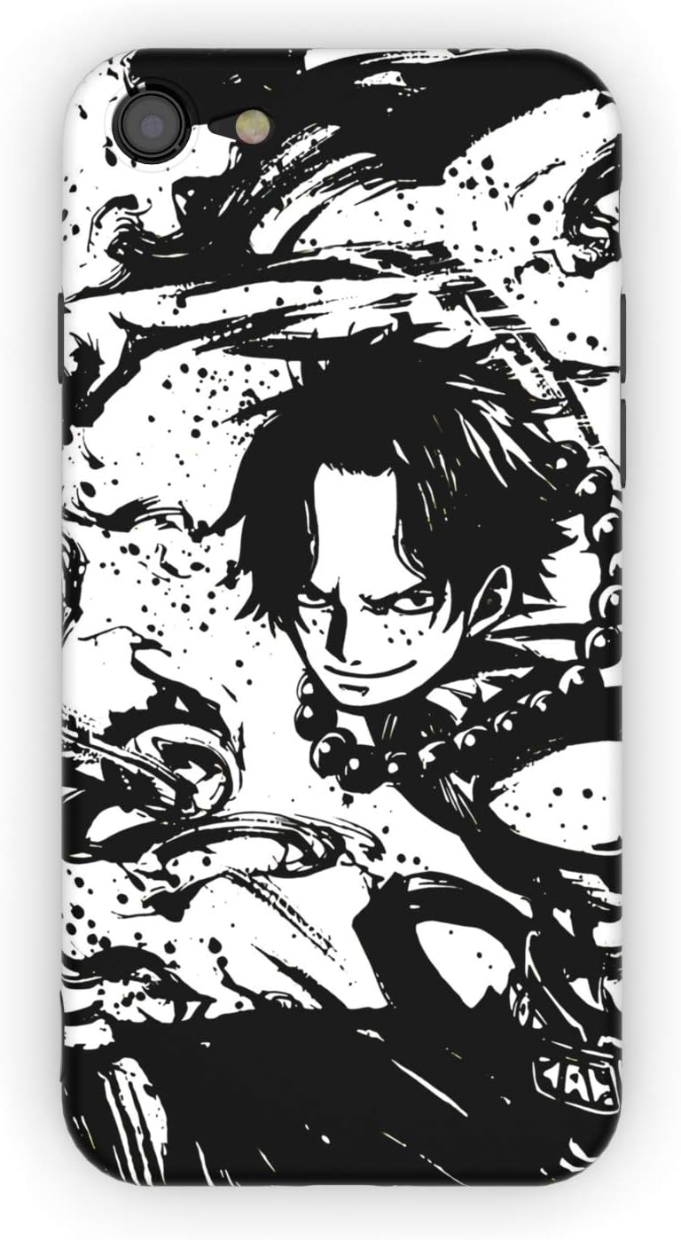 Rusiya iPhone 7/8 case one Piece Anime Manga Cool 10 Designs Figure Japanese IMD TPU Pattern Anti-Scratch Anti-Finger Soft Slim Shockproof Flexible Cover Case (Ace1, iPhone 7/8)