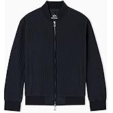 Armani Exchange mens Quilted Geometric Print Bomber