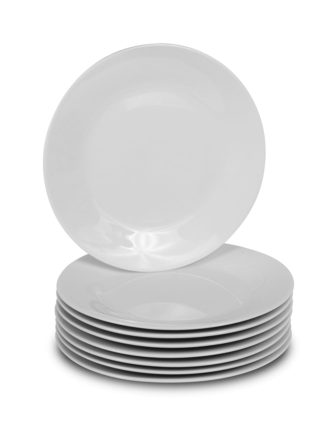 Klikel 8 White Salad Plates Porcelain Round Dinnerware