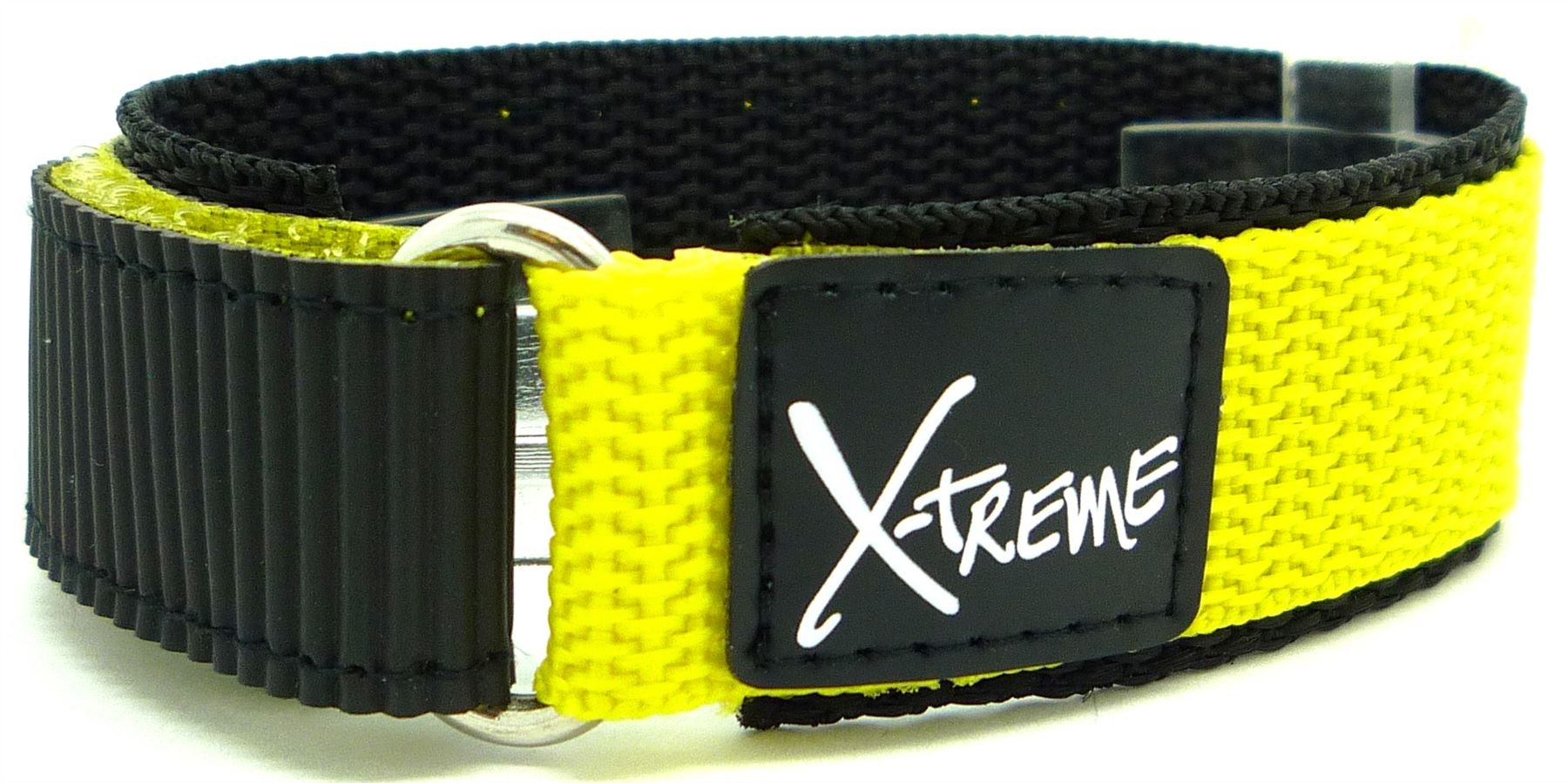 X-Treme New 20mm Tough Secure Hook & Loop Nylon Watch Band Strap Gents Men's with Ring End - Yellow