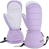 EXski Ski Mittens for Women, Waterproof Snow Ski Gloves for Snowboard, Winter Warm Mitts with Touchscreen