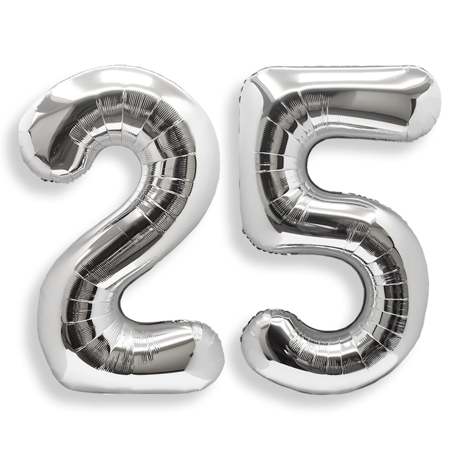 Photo 1 of AULE 40 Inch Large 25 Number Balloons Silver, Big Foil Number Balloons, Giant Helium Happy 25th Birthday Party Decorations for Man and Women, Huge Mylar Anniversary Party Supplies