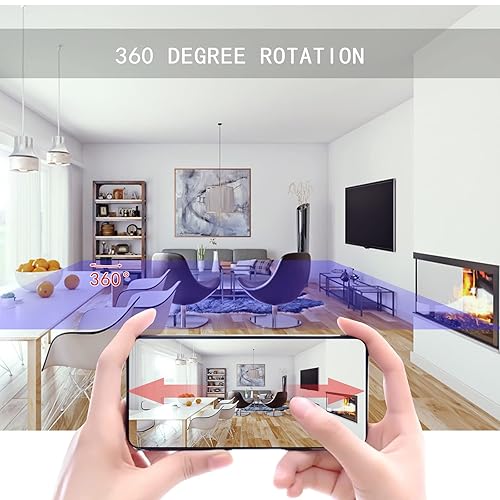 GIIRKUUU Hidden Camera Mini Spy Camera 360° PTZ Left/Right 60