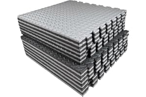 AIRHOP Upgraded 0.79" Extra Thick 48 Sq Ft High-Density Eva Foam Exercise Gym Mats, 12 Pcs Large Interlocking Puzzle Floor Tiles (24"x24") for Home Gym, Black&Gray