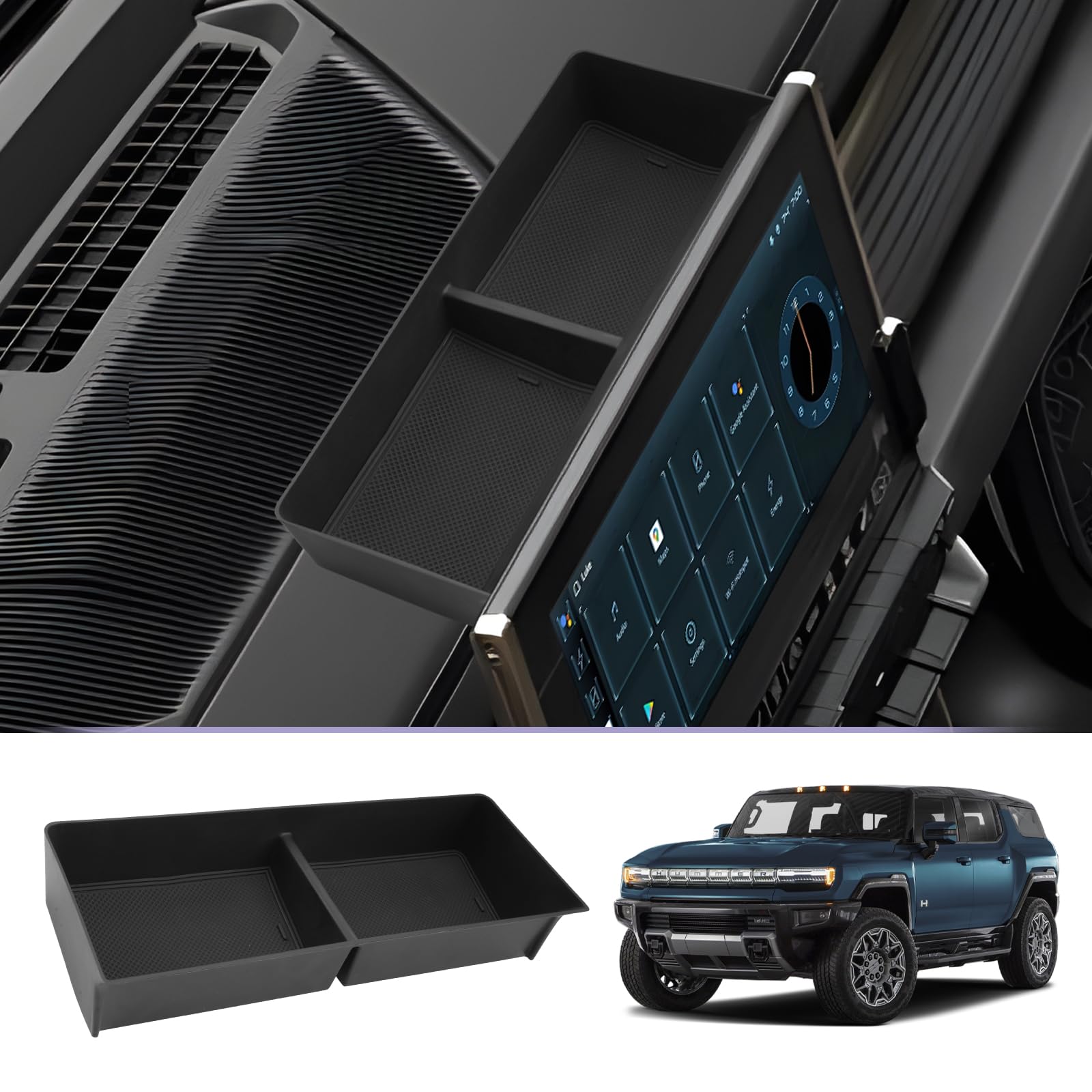 Photo 1 of LUWU Dashboard Center Console Organizer Compatible with 2022-2025 GMC Hummer EV Accessories, Black