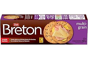 Breton Multigrain Crackers - Light, Crispy, Plant-Based, Made with a Blend of 15 Grains and Seeds, For Snacking, Dips, Cheese