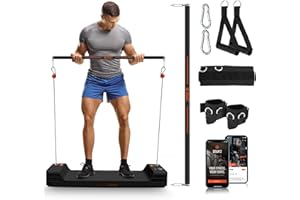 SQUATZ Apollo Board Mini: 150lb Resistance Smart Home Gym Cable Machine | Functional Trainer for Full Body Workouts | Digital Home Gym Equipment with Free App (Orange)