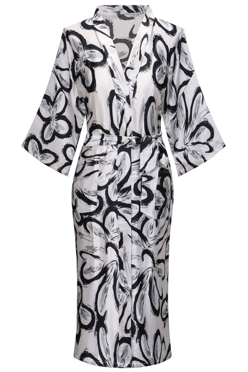 DandyChic Women's Kimono Robes Lightweight Imitation Silk Sleepwear Long Lightweight Nightgown for Women