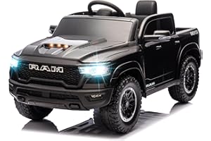 Voltz Toys Licensed RAM Ride-On Truck for Kids Ages 3+, Electric Vehicle with Parent Remote, LED, MP3, Storage, Dual Speed & 