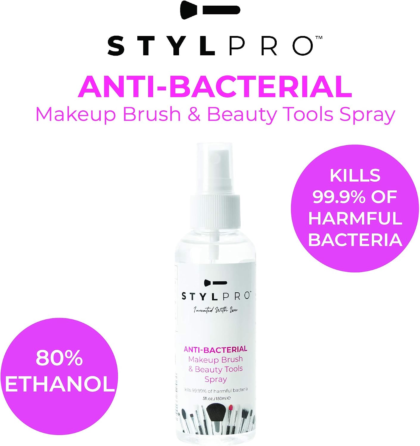 stylpro Premium Makeup Brush & Beauty Tools Cleanser Spray, 150 ml (Pack of 1), 150ml bottle - Image 5