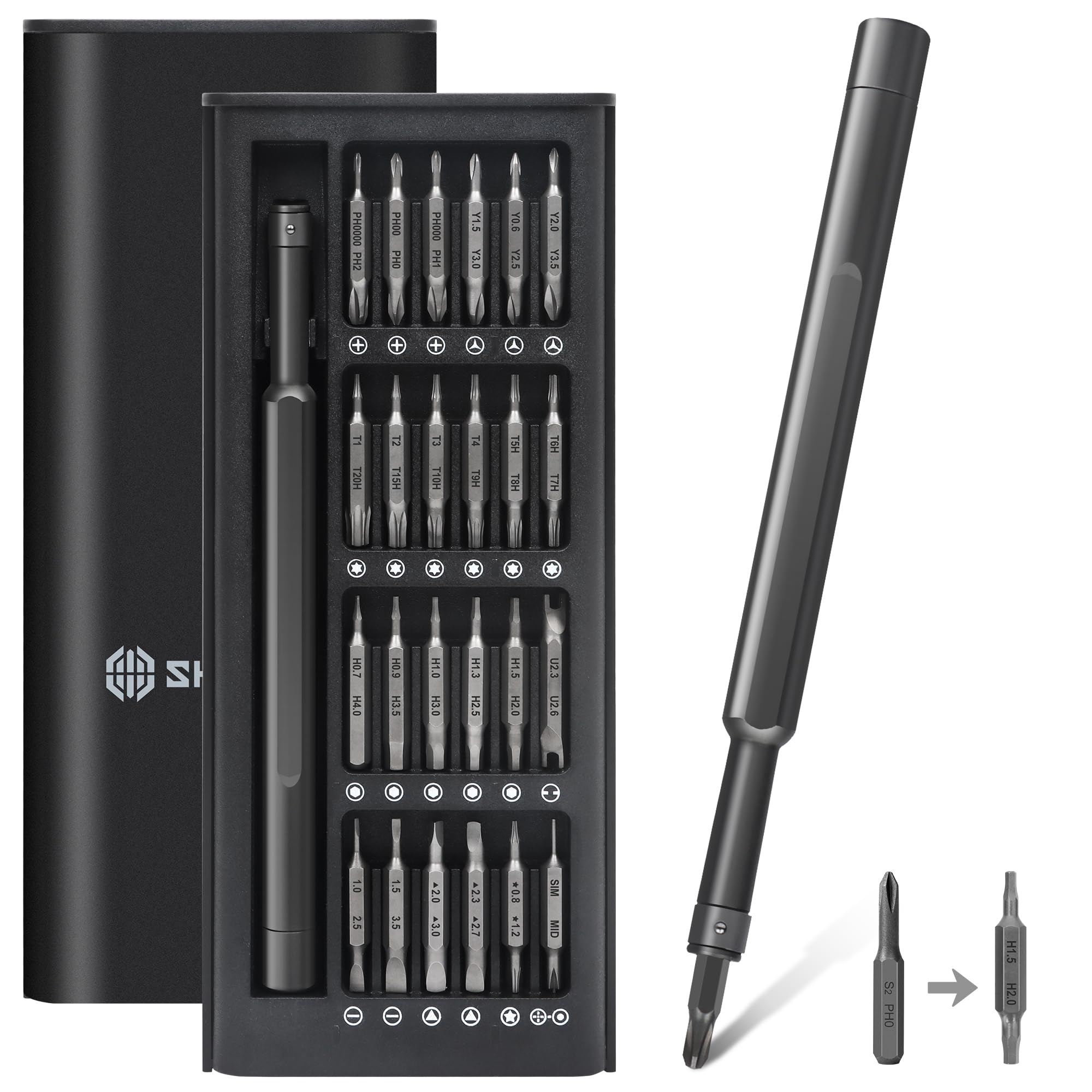 SHARDEN Precision Screwdriver Set 49 in 1 Double End Small Screwdriver Set Magnetic Repair Tool Kit for Laptop, Cell Phone, PC, MacBook, Tablet, Computer, PS5, PS4, Electronic, Glasses, Watch