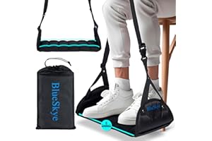 Airplane Foot Hammock for Plane Travel with Flat Base, Airplane Travel Essentials for Long Haul Flying – Foot Rest for use in Car, Office & Home – BlueSkye