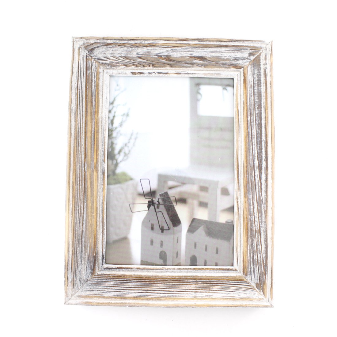 Zhenzan Frames Rectangular Wood Desktop Family Picture Frame with Glass Front (Old Wood, 5x7)