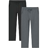 Weintee Women's Cotton Sweatpants with Pockets 2 Pack