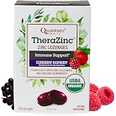 Quantum Health TheraZinc Organic Immune Support Elderberry, 25 Lozenges | USDA Organic Zinc Gluconate Immune Supplement, Sambucus nigra Elderberry &amp; Honey, Great Tasting Zinc Lozenges, Adults &amp; Kids
