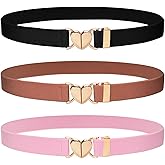 Sdfvsdg 3Pcs Kids Elastic Belt with Heart Shape Buckle Adjustable Toddler Heart Buckle Stretch Belts for Girls Boys