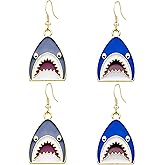 QUSIJIA Statement Cartoon Sea Shark Drop Earrings for Women Ocean Animal Dangle Earrings Gifts for Women