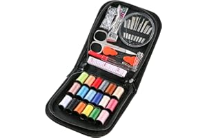 Mini Travel Sewing Kit, AUERVO DIY Premium Sewing Supplies,Basic Sewing kit for Adults,Beginners,Home,Emergency Filled with Repair kit and Sewing Needles,Thread,Scissors,Thimble,Tape Measure etc